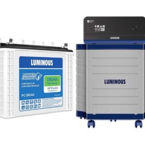 Luminous Inverter & Battery Combo with Trolley for Home, Office & Shops(Zelio+ 1100 Pure Sine Wave Inverter, Power Charge PC 18042 150Ah Tall Tubular Battery & Trolley)